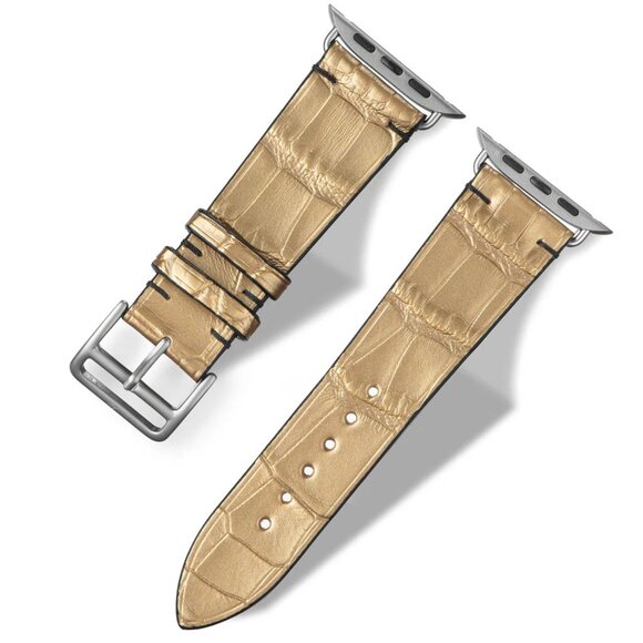Real Alligator Skin Watch Strap – Minimalist Design - Gilding Color main image 4